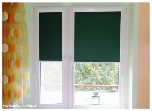 Zaciemniająca roleta okienna w kolorze zielonym 